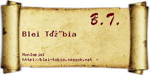 Blei Tóbia névjegykártya